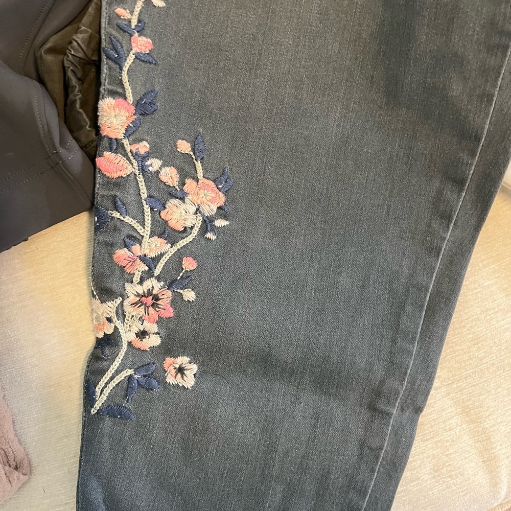 Embroidered Jean worn one time